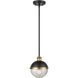 Ellmira 1 Light 6.75 inch Matte Black/ Aged Brass Indoor Pendant Ceiling Light
